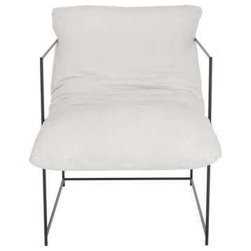 Ross Pillow Top Arm Chair, Ivory Black