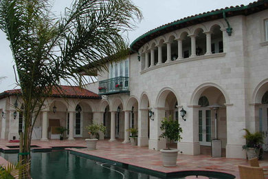 Inspiration for a mediterranean exterior home remodel in Los Angeles