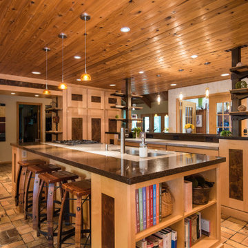 Maple and steel kitchen cabinets set a design standard