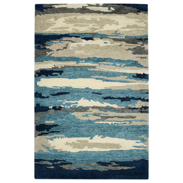 Abstract Gunter Area Rug, Blue, 2'x3', Abstract