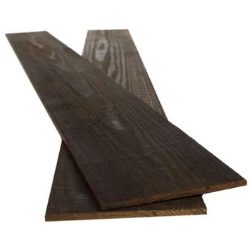 Thermally-Modified Barn Wood Wall Planks, 5"W x 48"L, 10.sq.ft. Ebony, Pack of 6