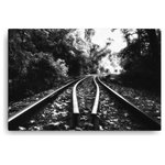 Pi Photography Wall Art and Fine Art - Lead Me Into The Light Black and White Canvas Wall Art Print, 24" X 36" - Lead Me Into The Light Black and White - Rural / Country Style / Rustic / Landscape / Nature Photograph Canvas Wall Art Print - Artwork - Wall Decor
