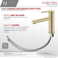 STYLISH Single Handle Modern Bathroom Faucet Basin Sink Faucet, Gold Finish