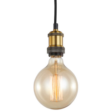 Fulton Mini-Pendant With Vintage Bulb, Brass, Vintage G125 Bulb Only