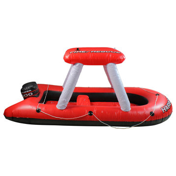 Inflatable Red and White Fire Boat Ride-On Water Squirter Swimming Pool Toy 60"