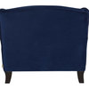 Anya Wingback Accent Arm Chair Navy Blue