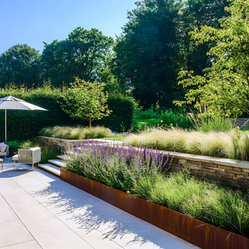 Contemporary Garden with Corten Edging and Natural Planting