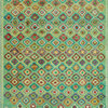 Balochi Areez Green/Ivory Rug, 3'4 x 4'9