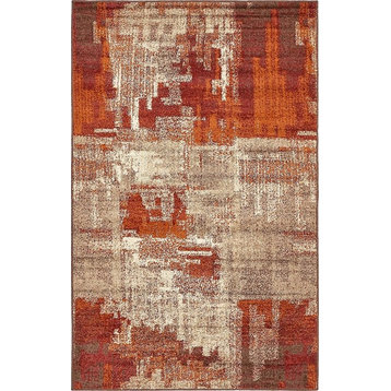 Contemporary Harvest 5'x8' Rectangle Watercolor Area Rug