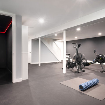 Sleek Basement Gym and Meditation Room