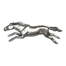 D'Artefax - Wild Horse Pull, Left Facing, Satin Silver - Cabinet And Drawer Handle Pulls