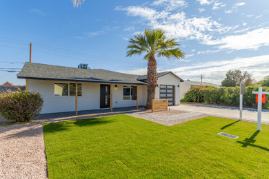 Example of a minimalist exterior home design in Phoenix