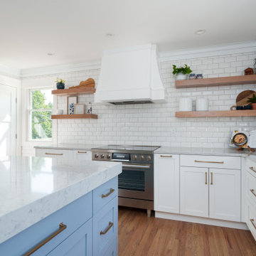 White Kitchen with Hints of Tranquill Blue