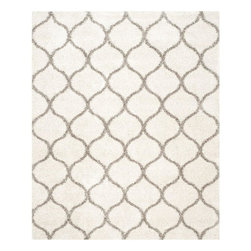 Hudson Shag Ivory/Gray 8 ft. x 10 ft. Area Rug - Area Rugs