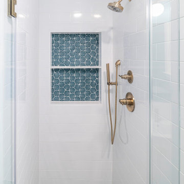 Teal and White Guest Bathroom Remodeling in Alexandria, VA