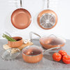 Classic Cuisine 8-Piece Cookware Set, Nonstick Ceramic Coating, Tempered Lid