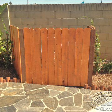 Flagstone Patio and Wood Fence
