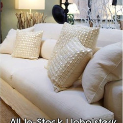 LEE Industries Upholstery 50% Off Sale - White Linen Sofa - Home Decor