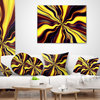 Yellow Purple Black Fantasy Abstract Throw Pillow, 18"x18"