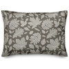 Gray Leaf Pattern 14x20 Spun Poly Pillow