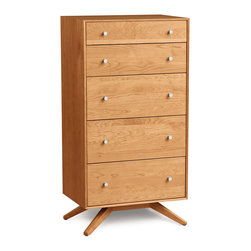 Astrid Cherry 5 Drawer Chest of Drawers - Dressers