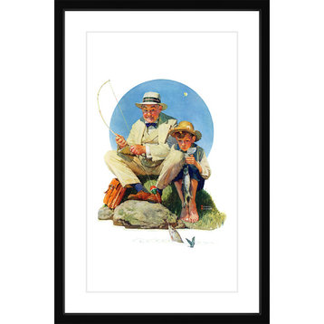"Catching the Big One" Framed Art Print by Norman Rockwell