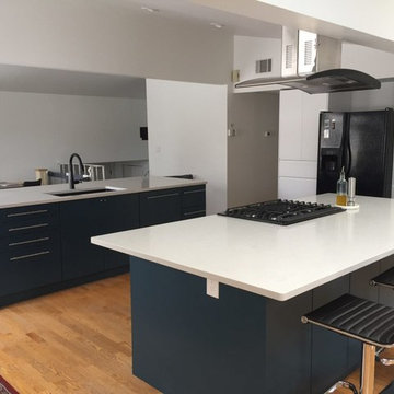 Those beautiful blue cabinets