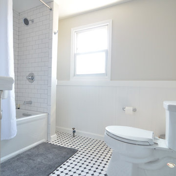 Black and White Hexagonal Floor Tile