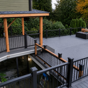 Expansive Multi-Level Deck with Covered Pavilion