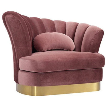 Tamelia Modern Pink Velvet Lounge Chair