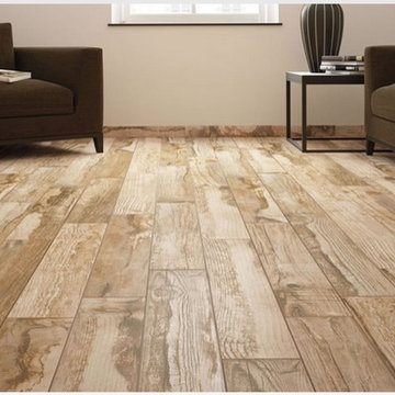 $3.59SF Salvage Red Wood Look Embossed and Registered Porcelain Tile