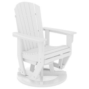 Ocean View HDPE Swivel Glider Chair, Destin White