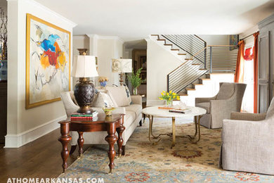 Inspiration for a transitional family room in Little Rock.