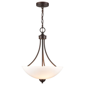 Ivey Lake Collection 3 Light 15" Rubbed Bronze Pendant