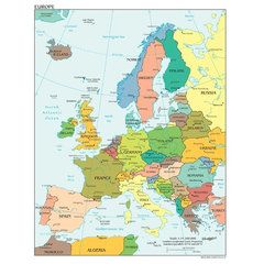 Maps of Europe: Hungary Mural - Removable Wall Adhesive Decal