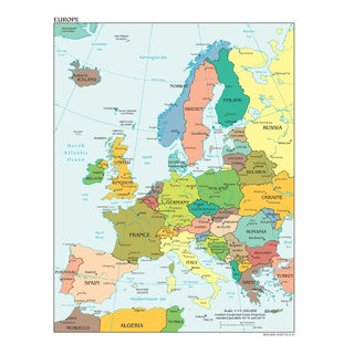 Europe Map, Political, Peel & Stick Removable Wall Decal - Contemporary ...