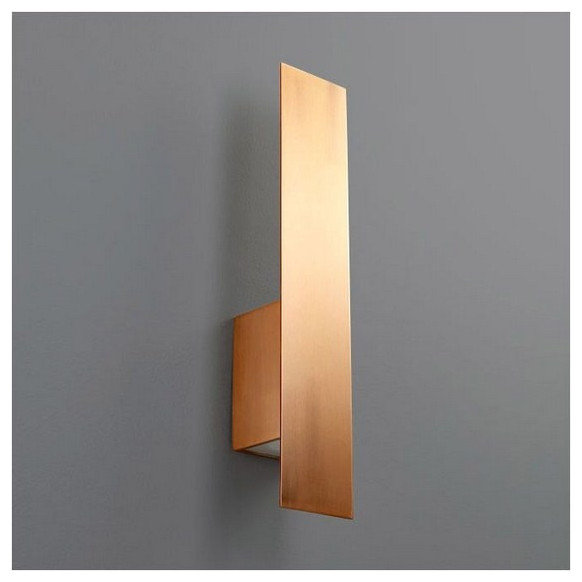20" 14W 120V 2 LED Wall Sconce, Satin Copper Finish, Outdoor - Modern ...