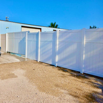 White vinyl fence