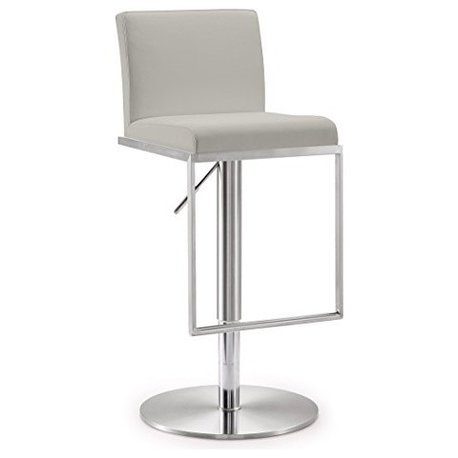 Amalfi Light Grey Stainless Steel Barstool - Grey