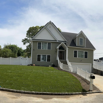 Front Yard Makeover, New bluestone Driveway, Cobblestone Curb and Apron  and Sod