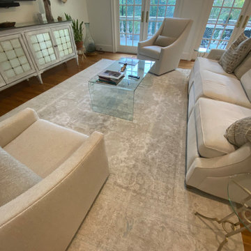 Living room design update with a modern twist to a classic vintage Persian Rug!