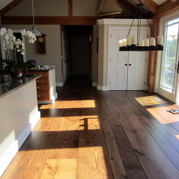 SAGAPONACK FARMHOUSE: WIDE PLANK RED OAK REVIVED - MED BROWN STAIN/TRAFFIC HD