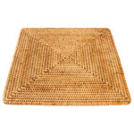 Artifacts Trading Company - Artifacts Rattan™ Square Placemat, Honey Brown, Small - Our handwoven rattan square placemats offer a great way to both decorate and protect your table.