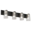 Zurich 4 Light Black With Brushed Nickel Accents Large Vanity Sconce