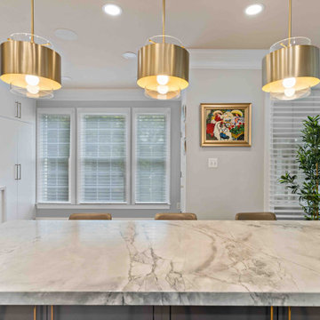 Pristine McLean Kitchen & Basement Remodel Offers Functionality for Large Family