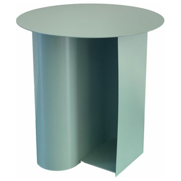 Pangea Home Que 18" Modern Metal Magazine Side Table in Green