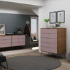 Manhattan Comfort Rockefeller 5-Drawer & 6-Drawer Dresser Set, Pink