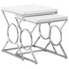 Nesting Table, Set Of 2, Side, End, Accent, Bedroom, Metal, Glossy White