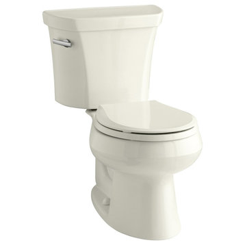 Wellworth 2-Piece Round-Front Toilet, Left-Hand Trip Lever, Biscuit