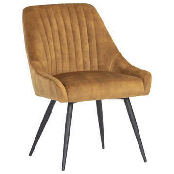 The Remi Dining Chair, Gold, Polyester